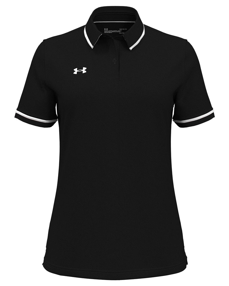 Under Armour Ladies Tipped Teams Performance Polo-Under Armour-Black/White-XS-Thread Logic