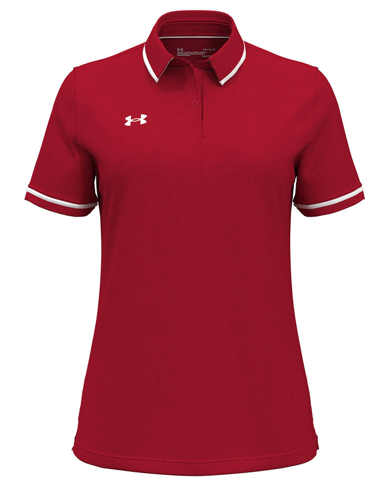 Under Armour Ladies Tipped Teams Performance Polo-Under Armour-Red/White-XS-Thread Logic
