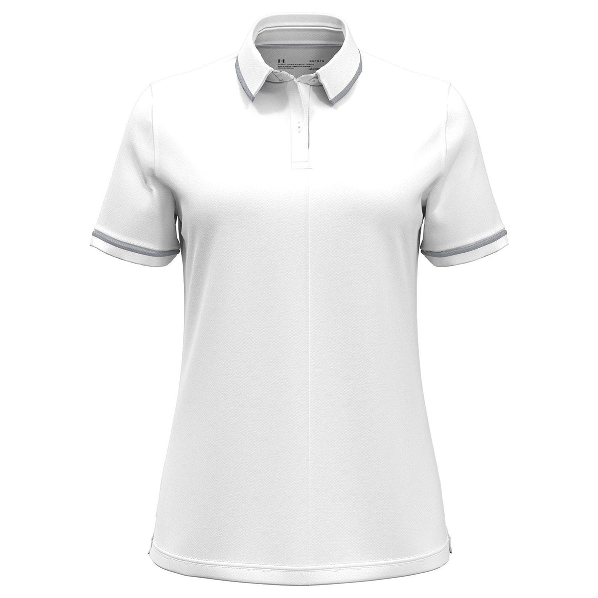 no-logo Under Armour Ladies Tipped Teams Performance Polo-Under Armour-White-XS-Thread Logic