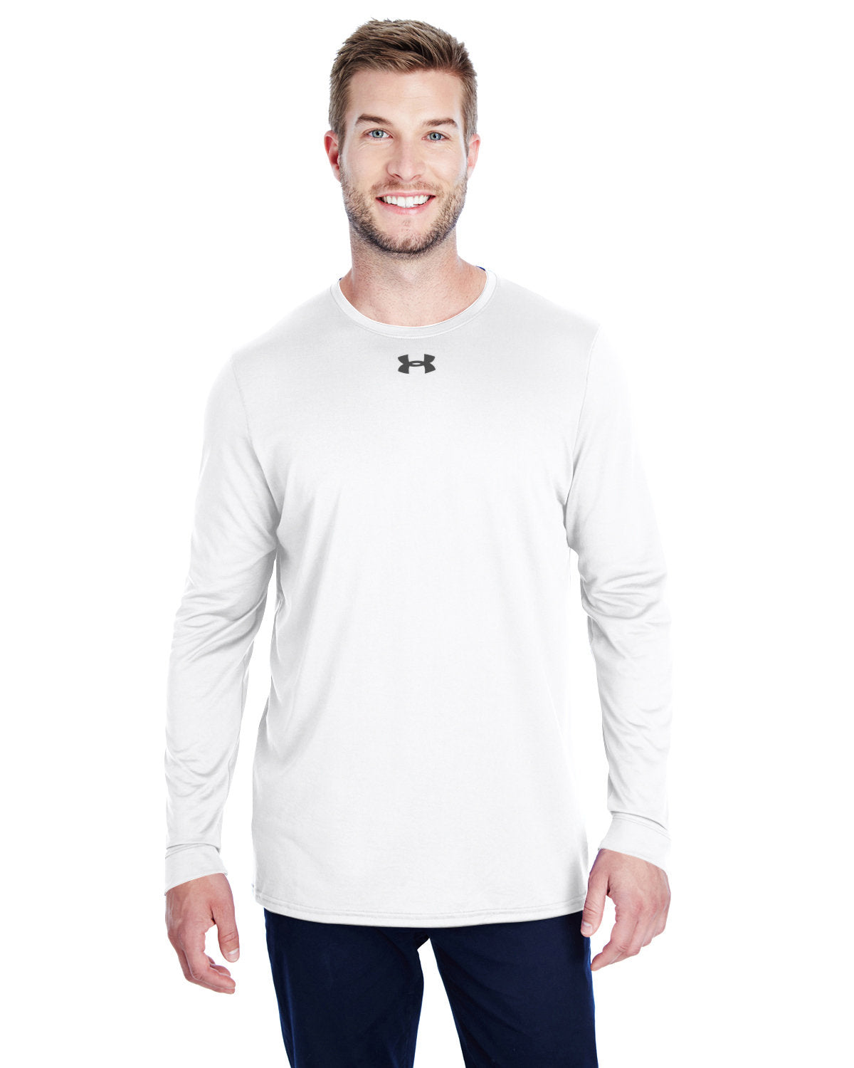  Under Armour Long-Sleeve Locker Tee 2.0-Men's T Shirts-Under Armour-White/Graphite-S-Thread Logic