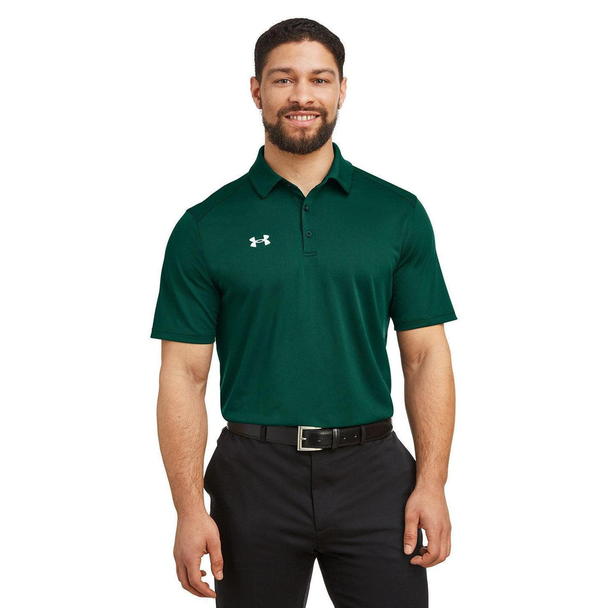 no-logo  Under Armour Tech Polo-Under Armour-Forest Green/White-S-Thread Logic