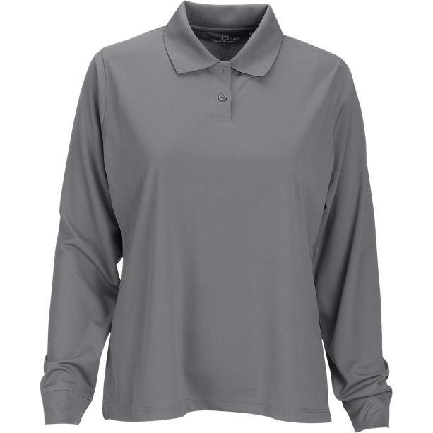 no-logo Vansport Ladies Omega Long Sleeve Solid Mesh Tech Polo-Ladies Polos-Thread Logic