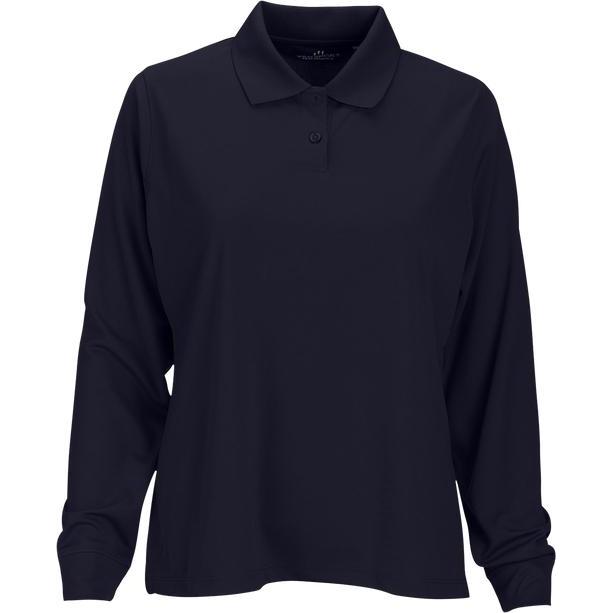 no-logo Vansport Ladies Omega Long Sleeve Solid Mesh Tech Polo-Ladies Polos-Thread Logic