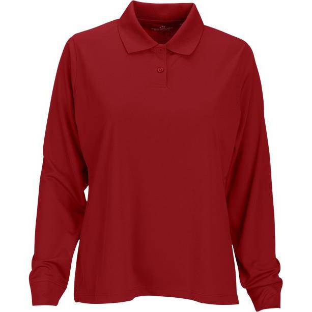 no-logo Vansport Ladies Omega Long Sleeve Solid Mesh Tech Polo-Ladies Polos-Thread Logic