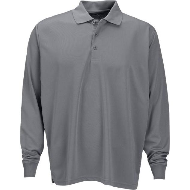 no-logo Vansport Omega Long Sleeve Solid Mesh Tech Polo-Men's Polos-Thread Logic