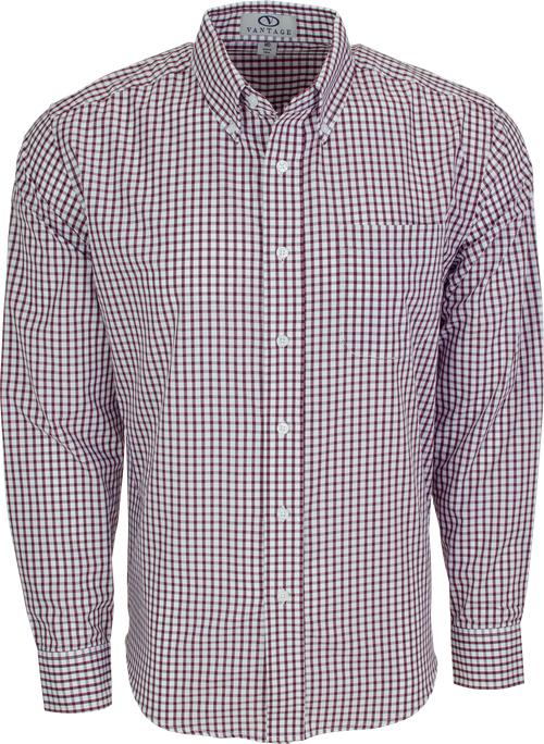 Vantage Easy-Care Gingham Check Shirt with your logo