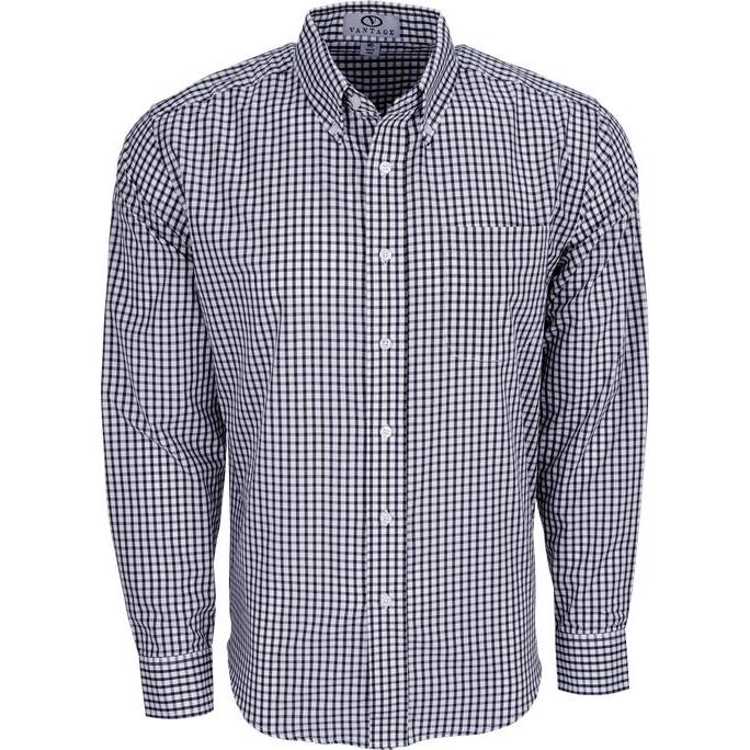 no-logo Vantage Easy-Care Gingham Check Shirt-Men's Dress Shirts-Thread Logic