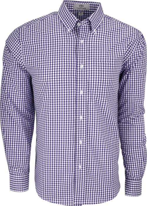 Vantage Easy-Care Gingham Check Shirt-Men's Dress Shirts-Thread Logic