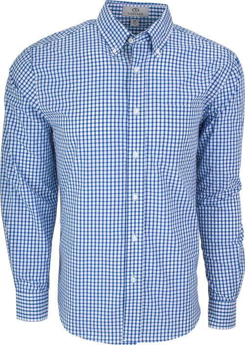 Vantage Easy-Care Gingham Check Shirt-Men's Dress Shirts-Thread Logic