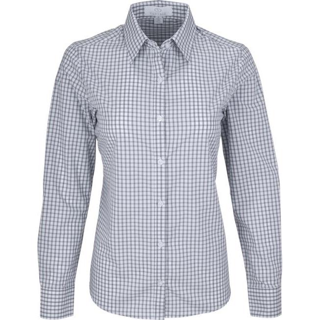 no-logo Vantage Ladies Easy-Care Gingham Check Shirt-Ladies Dress Shirts-Thread Logic