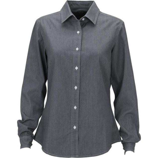 no-logo Vantage Ladies Hudson Denim Shirt-Ladies Dress Shirts-Thread Logic