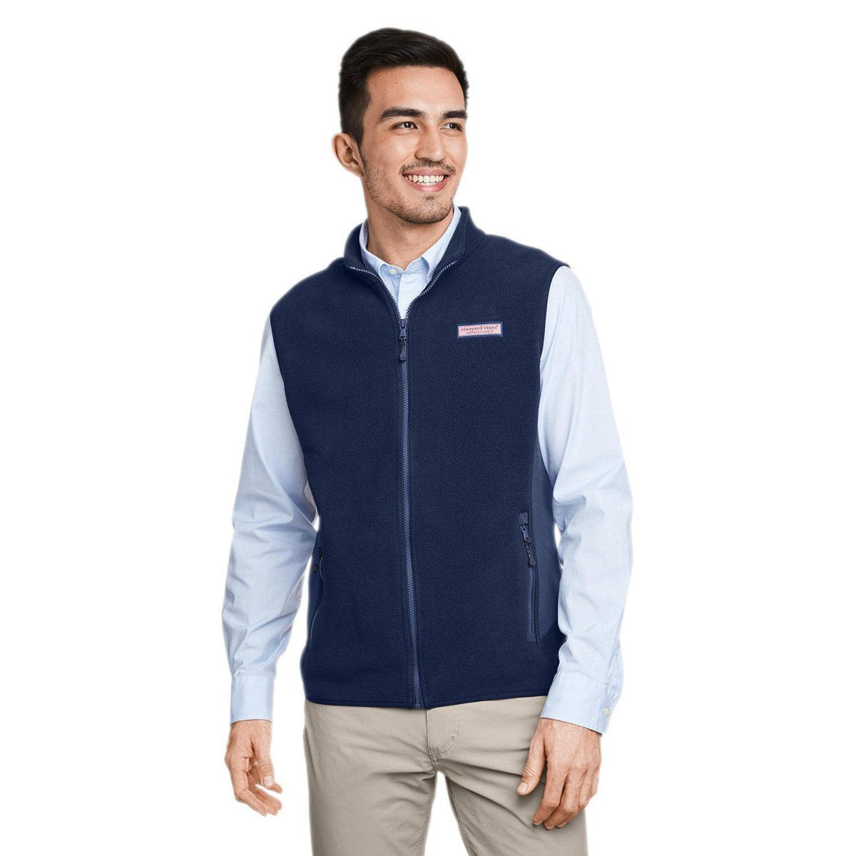 no-logo  Vineyard Vines Harbor Fleece Vest-Outerwear-Vineyard Vines-Vineyard Navy-S-Thread Logic