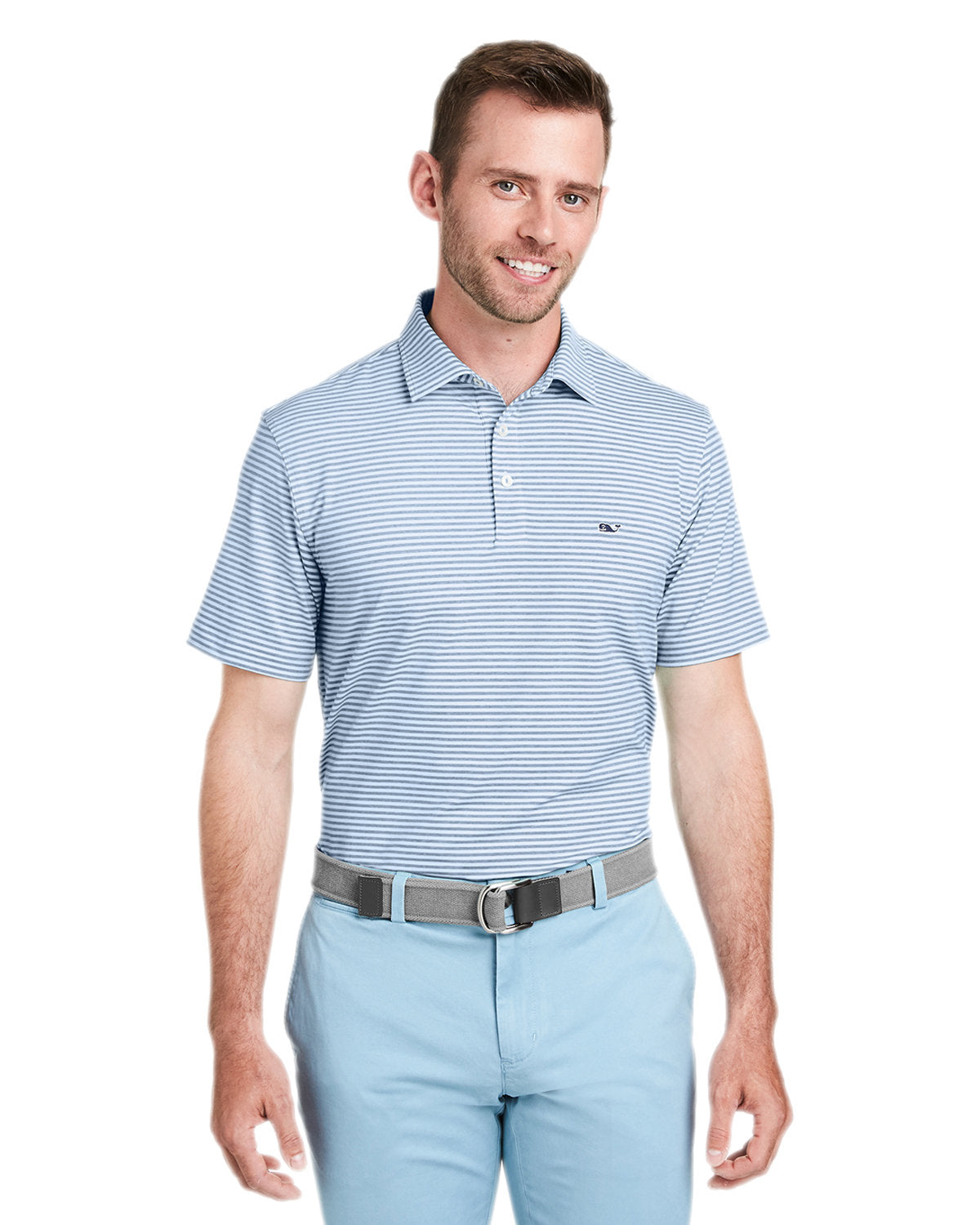  Vineyard Vines Heathered Winstead Sankaty Polo-Polos-Vineyard Vines-Ocean Breeze-S-Thread Logic