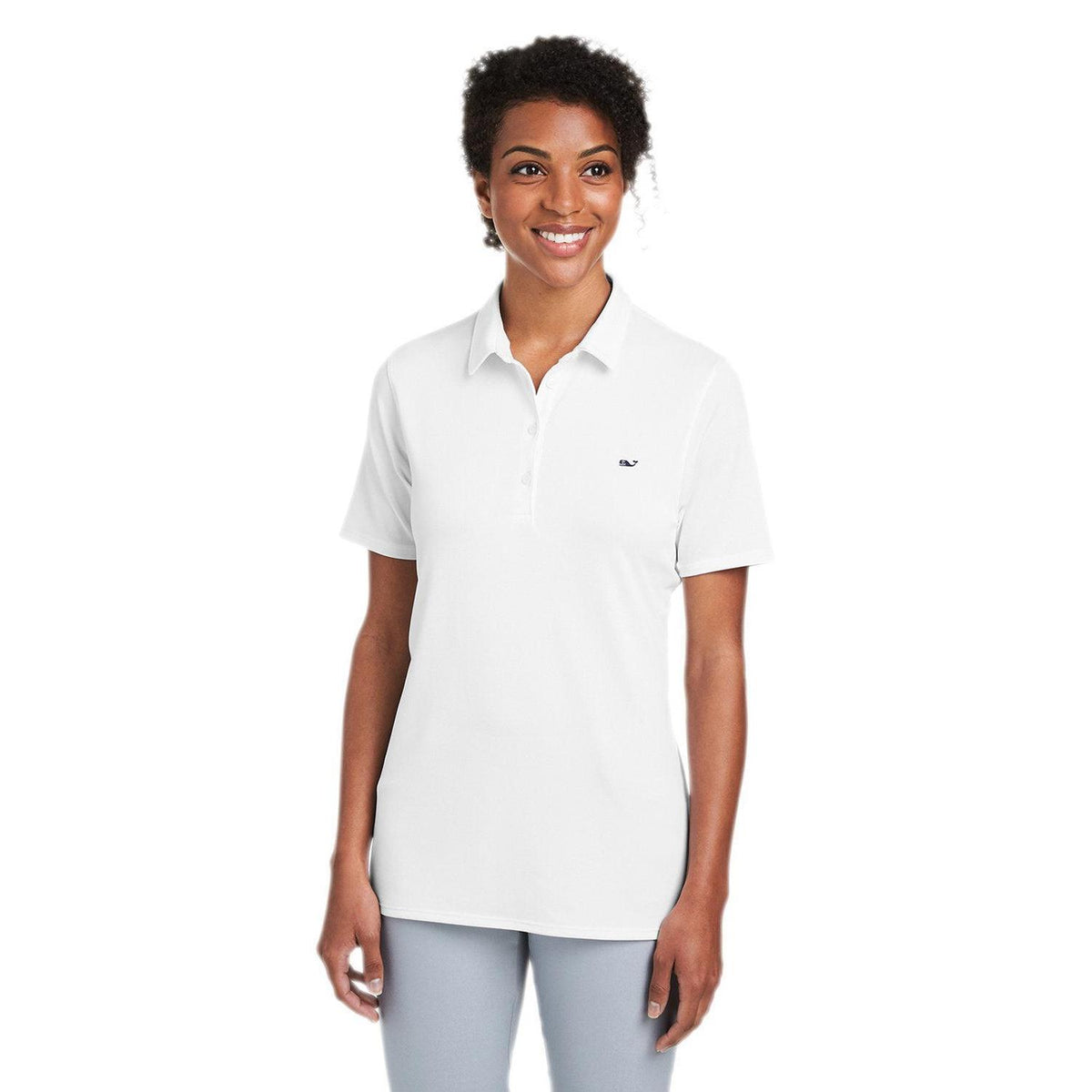 no-logo  Vineyard Vines Ladies Edgartown Pique Polo-Polos-Vineyard Vines-White Cap-XS-Thread Logic