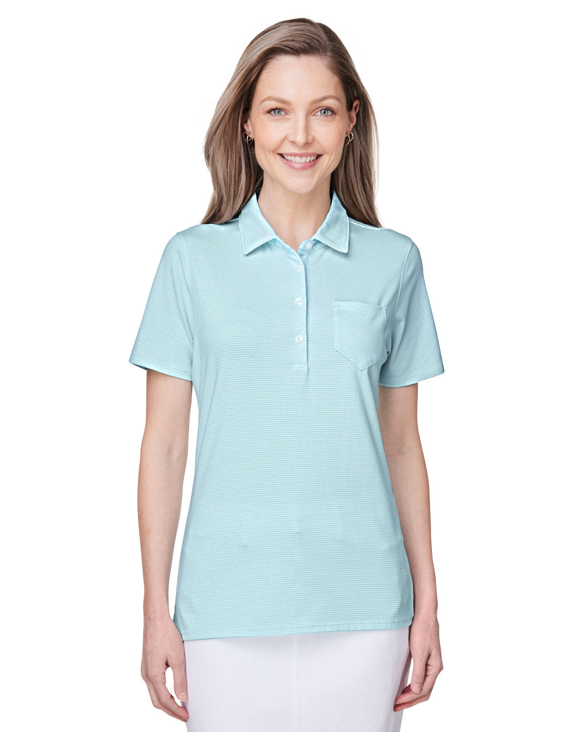  Vineyard Vines Ladies Fanshell Polo-Polos-Vineyard Vines-Crystal Blue-XS-Thread Logic