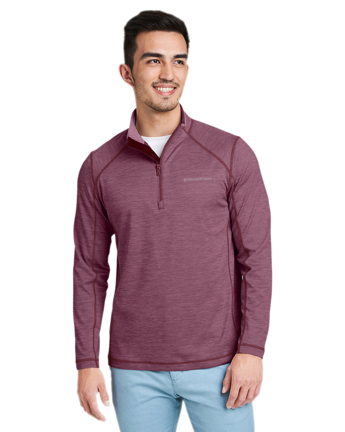  Vineyard Vines Sankaty Quarter-Zip Pullover-Knits and Layering-Vineyard Vines-Burgundy-S-Thread Logic
