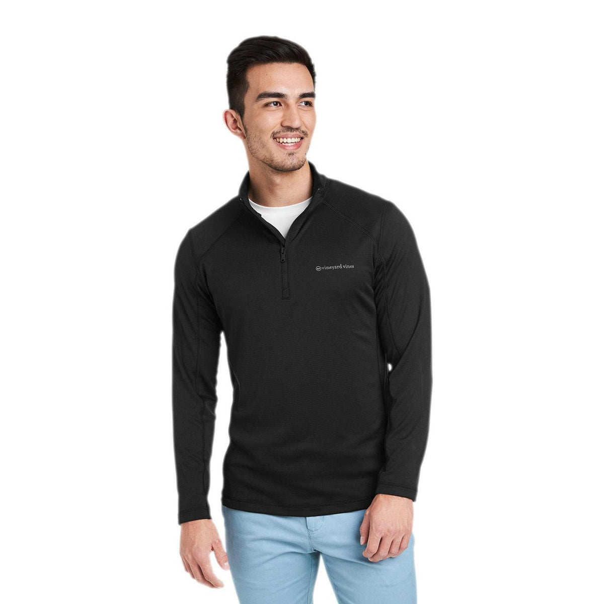 no-logo  Vineyard Vines Sankaty Quarter-Zip Pullover-Knits and Layering-Vineyard Vines-Jet Black-S-Thread Logic