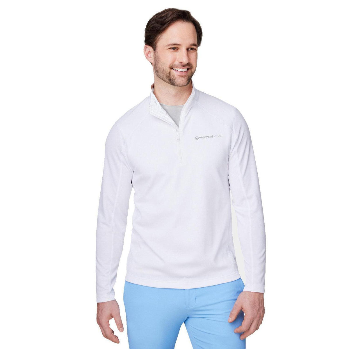 no-logo  Vineyard Vines Sankaty Quarter-Zip Pullover-Knits and Layering-Vineyard Vines-White Cap-S-Thread Logic