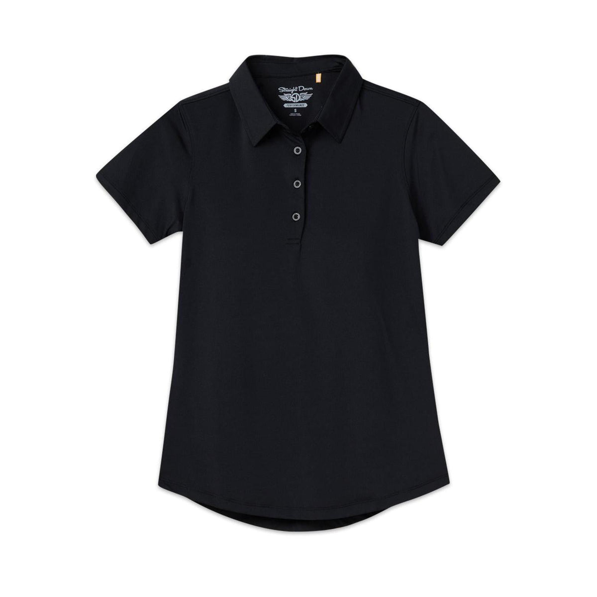 no-logo Straight Down Ladies Abbot Polo-Quarter Zips-Straight Down-Black-S-*Specialty Item* (may take longer to process and ship separately)-Thread Logic