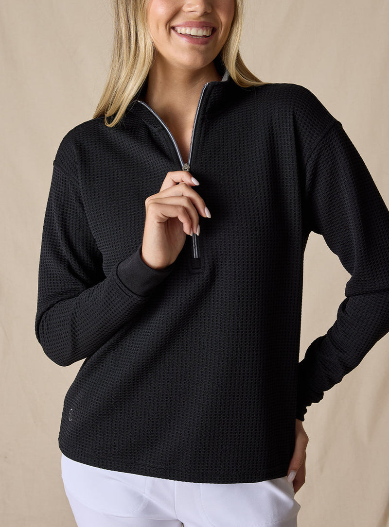 no-logo Straight Down Ladies Opal Quarter Zip-Quarter Zips-Straight Down-Thread Logic