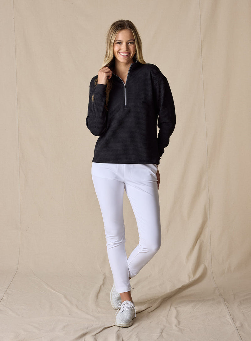 no-logo Straight Down Ladies Opal Quarter Zip-Quarter Zips-Straight Down-Thread Logic