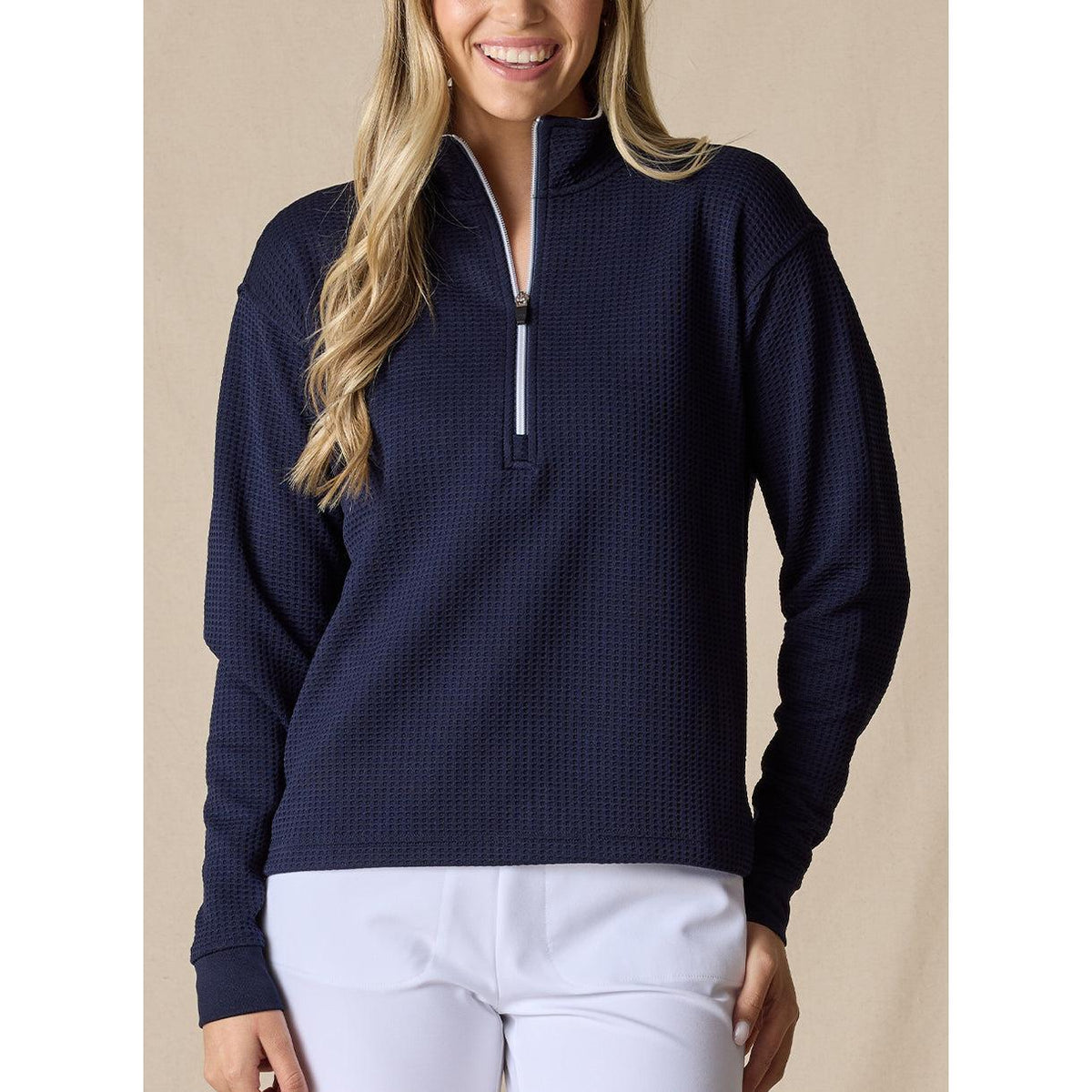 no-logo Straight Down Ladies Opal Quarter Zip-Quarter Zips-Straight Down-Thread Logic