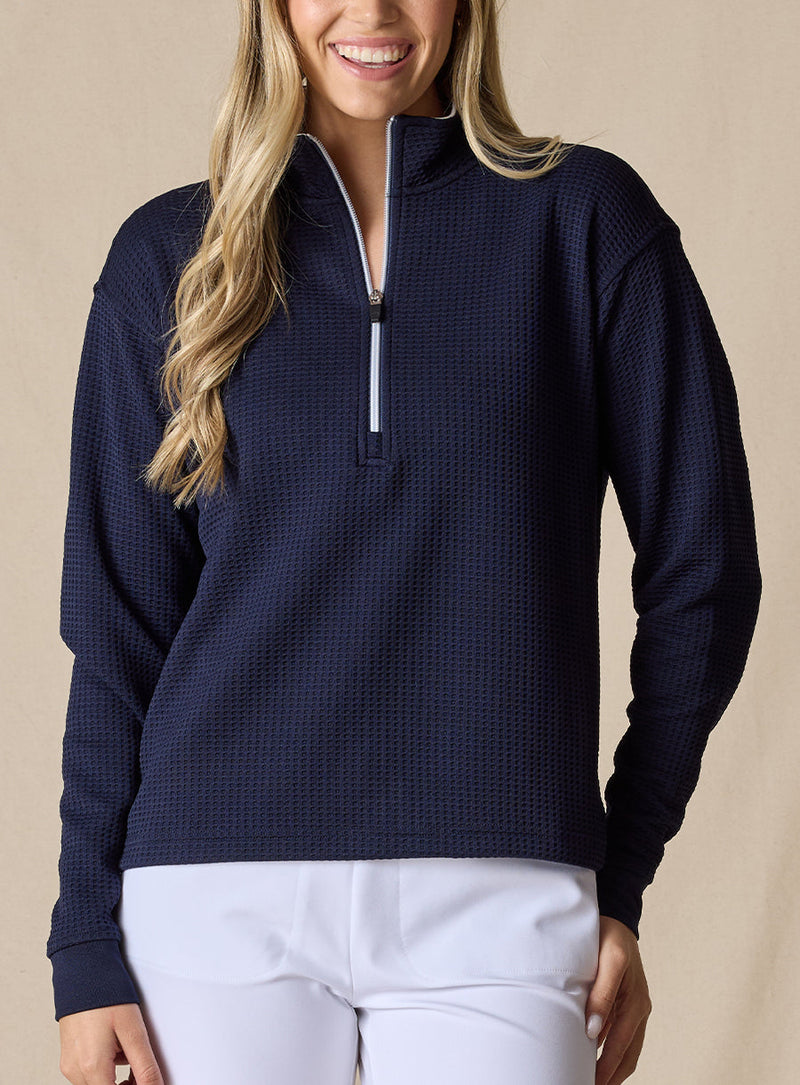 no-logo Straight Down Ladies Opal Quarter Zip-Quarter Zips-Straight Down-Thread Logic