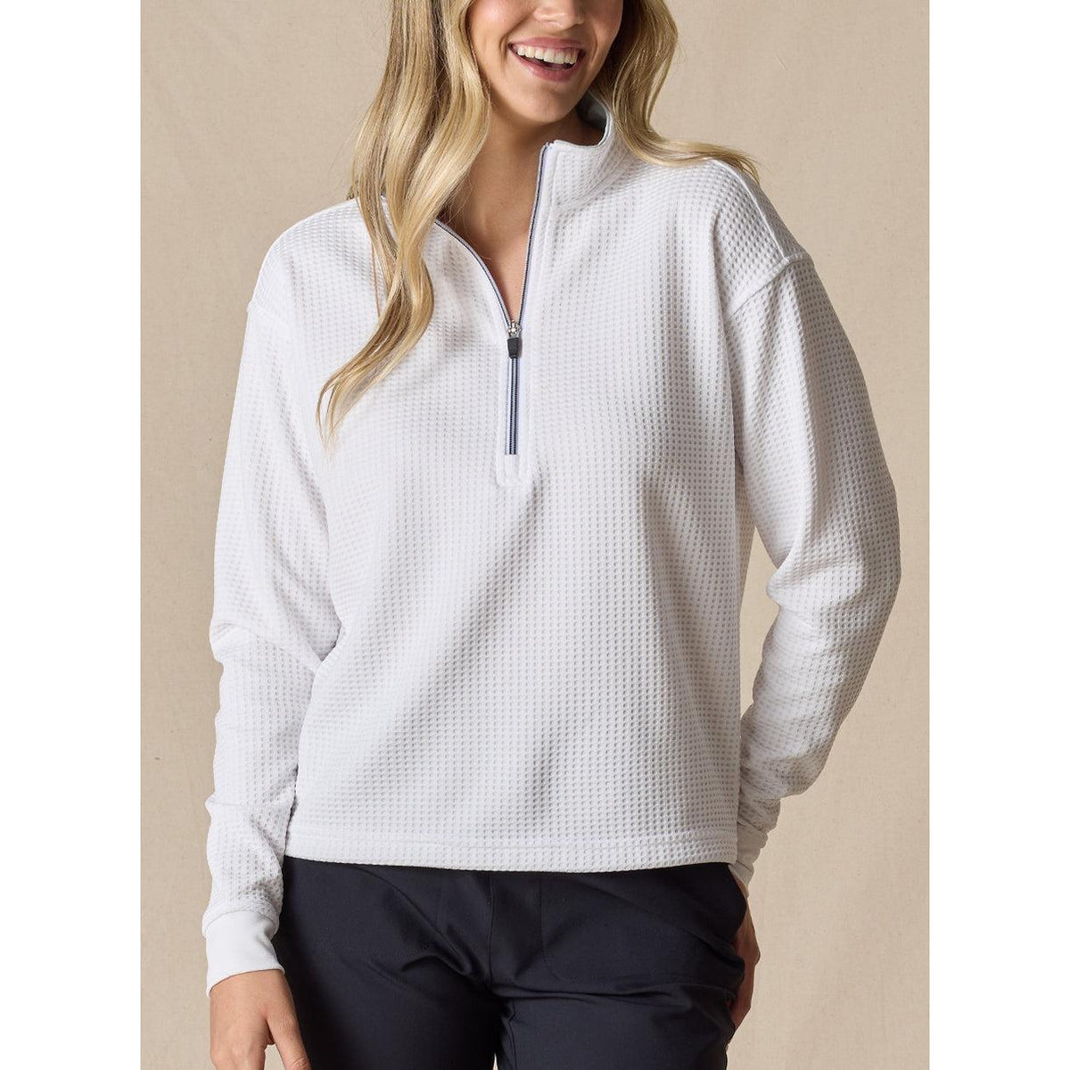 no-logo Straight Down Ladies Opal Quarter Zip-Quarter Zips-Straight Down-Thread Logic