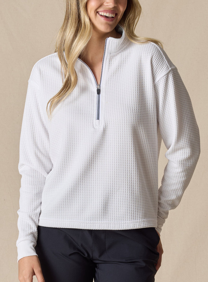 no-logo Straight Down Ladies Opal Quarter Zip-Quarter Zips-Straight Down-Thread Logic