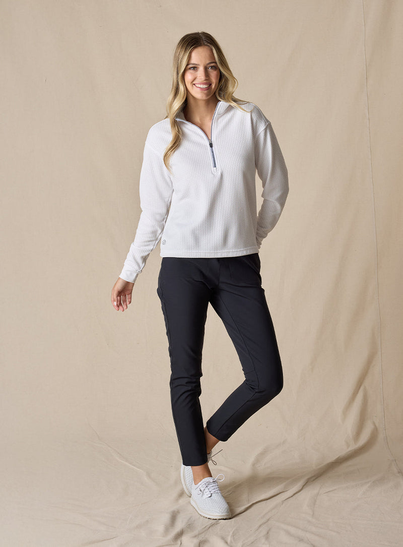 no-logo Straight Down Ladies Opal Quarter Zip-Quarter Zips-Straight Down-Thread Logic