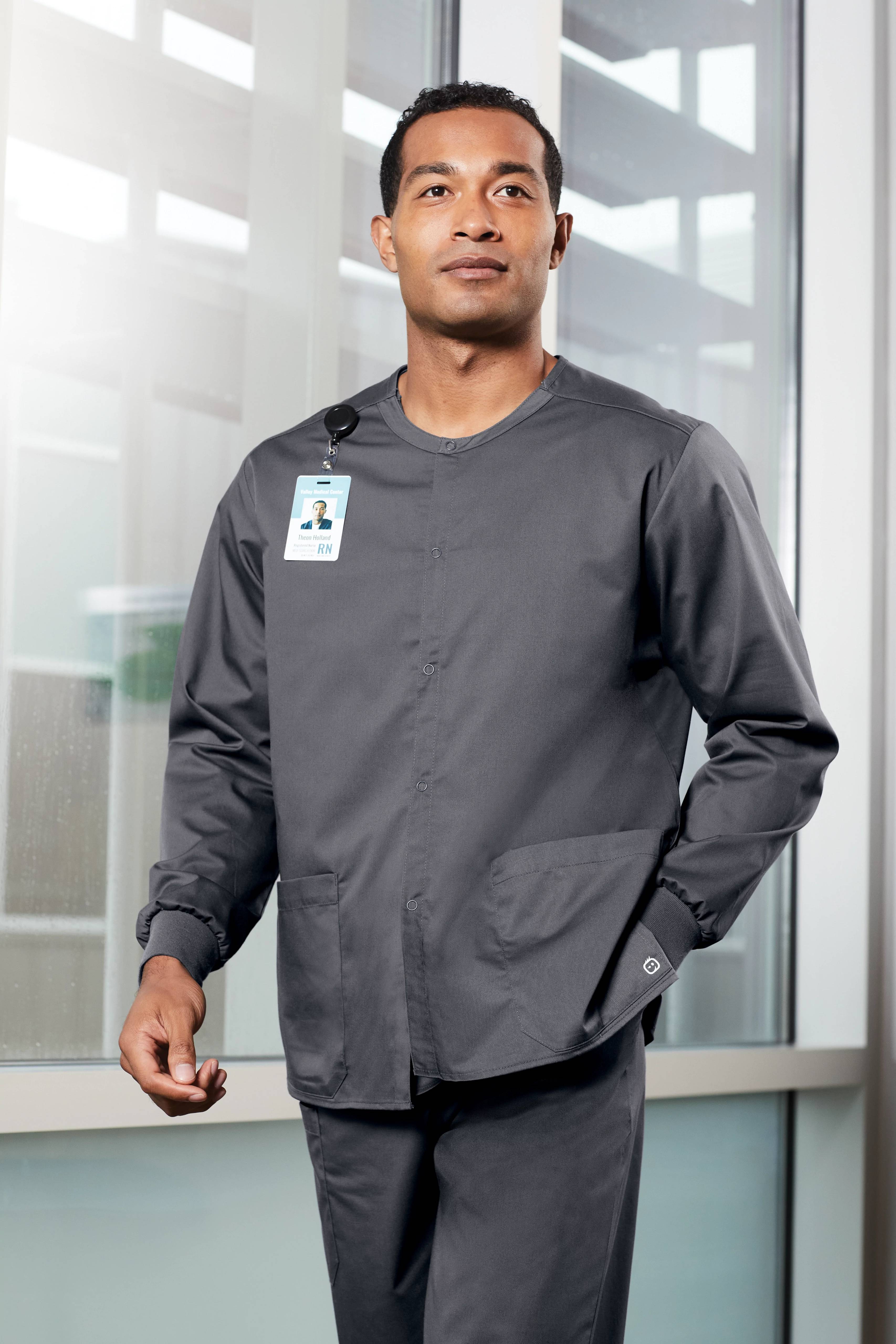 WonderWink Unisex WorkFlex Snap-Front Scrub Jacket | Thread Logic
