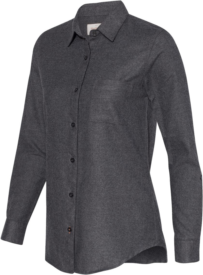 no-logo Weatherproof Ladies Vintage Brushed Flannel Solid Shirt-Ladies Dress Shirts-Weatherproof-Thread Logic