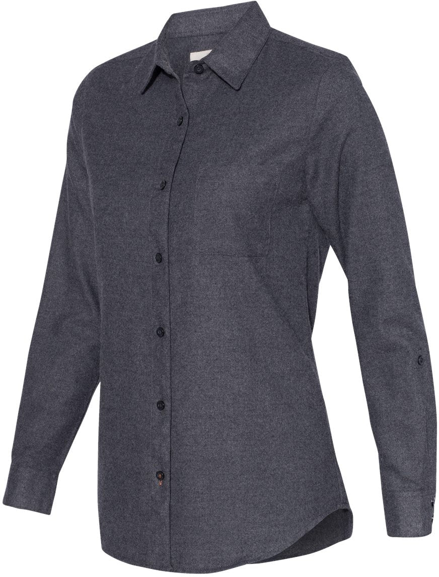 no-logo Weatherproof Ladies Vintage Brushed Flannel Solid Shirt-Ladies Dress Shirts-Weatherproof-Thread Logic