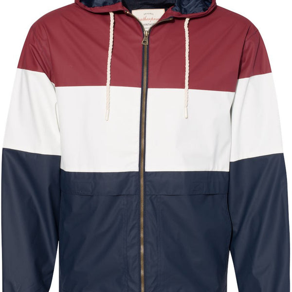 Red white and hotsell blue rain jacket