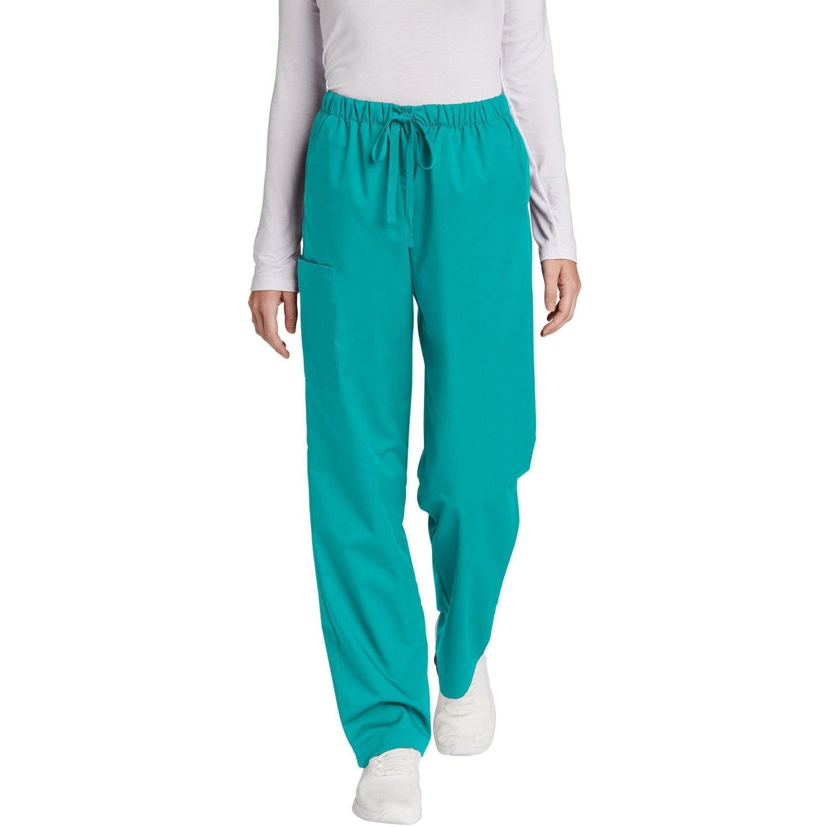 no-logo WonderWink Ladies Petite WorkFlex Cargo Pant - SOLD BLANK-Regular-Wonderwink-Teal Blue-2XLP-Thread Logic