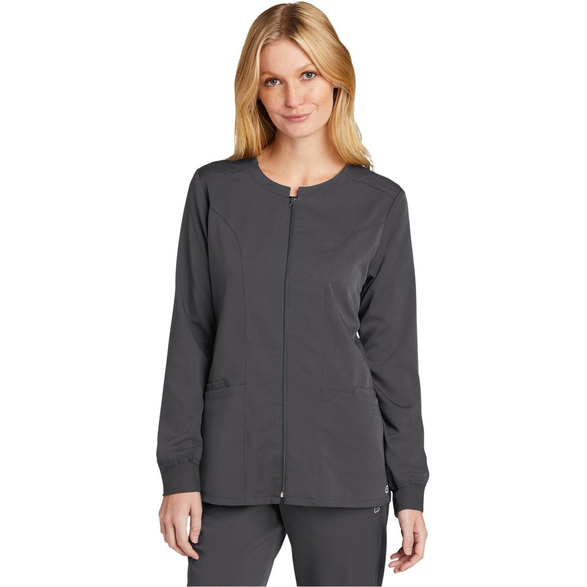 no-logo WonderWink Ladies Premiere Flex Full-Zip Scrub Jacket-Regular-Wonderwink-Thread Logic