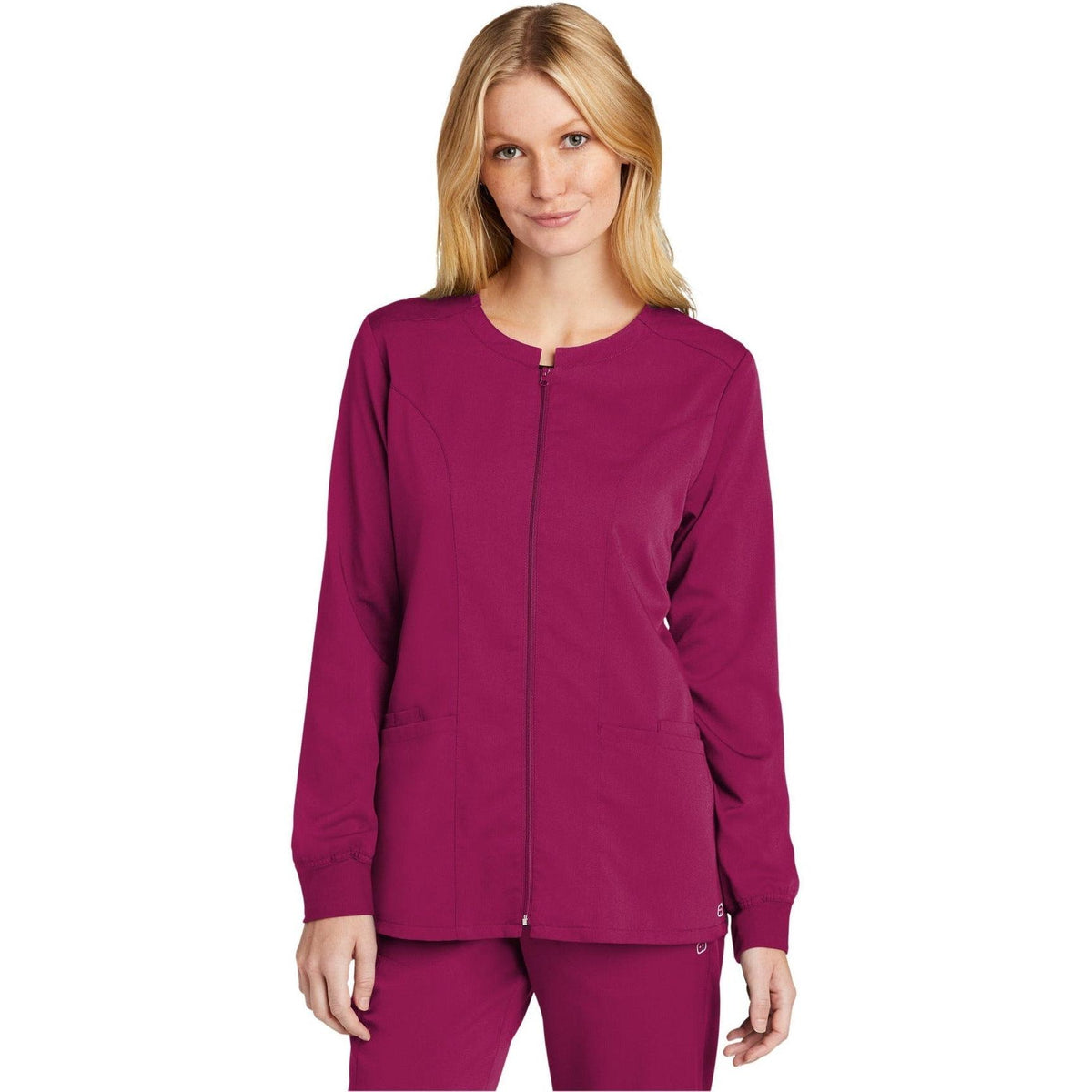 no-logo WonderWink Ladies Premiere Flex Full-Zip Scrub Jacket-Regular-Wonderwink-Thread Logic