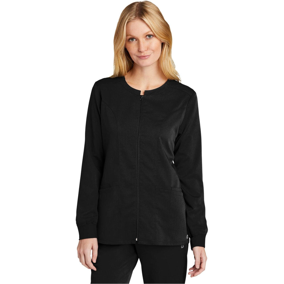 no-logo WonderWink Ladies Premiere Flex Full-Zip Scrub Jacket-Regular-Wonderwink-Thread Logic