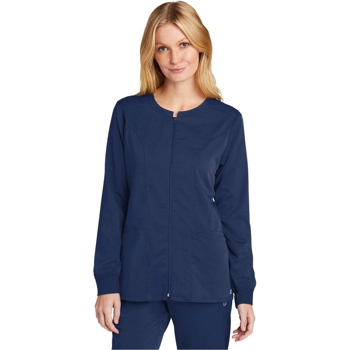 no-logo WonderWink Ladies Premiere Flex Full-Zip Scrub Jacket-Regular-Wonderwink-Thread Logic