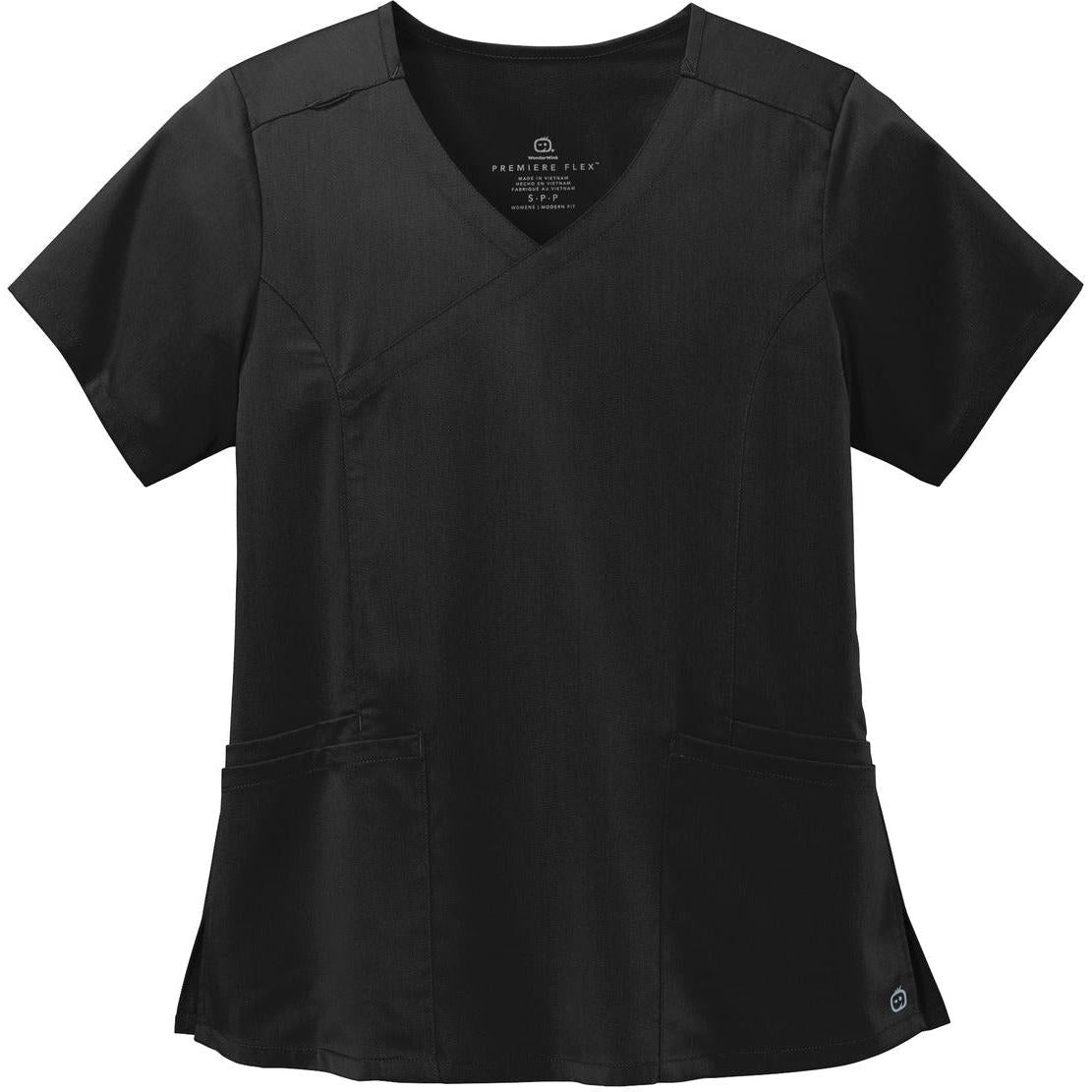 no-logo WonderWink Ladies Premiere Flex Mock Wrap Top