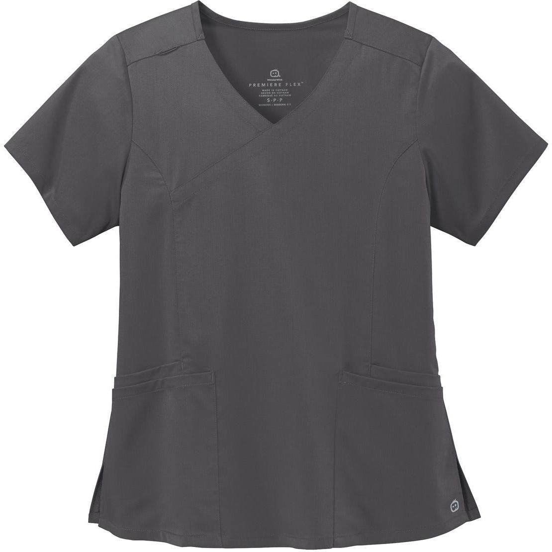no-logo WonderWink Ladies Premiere Flex Mock Wrap Top