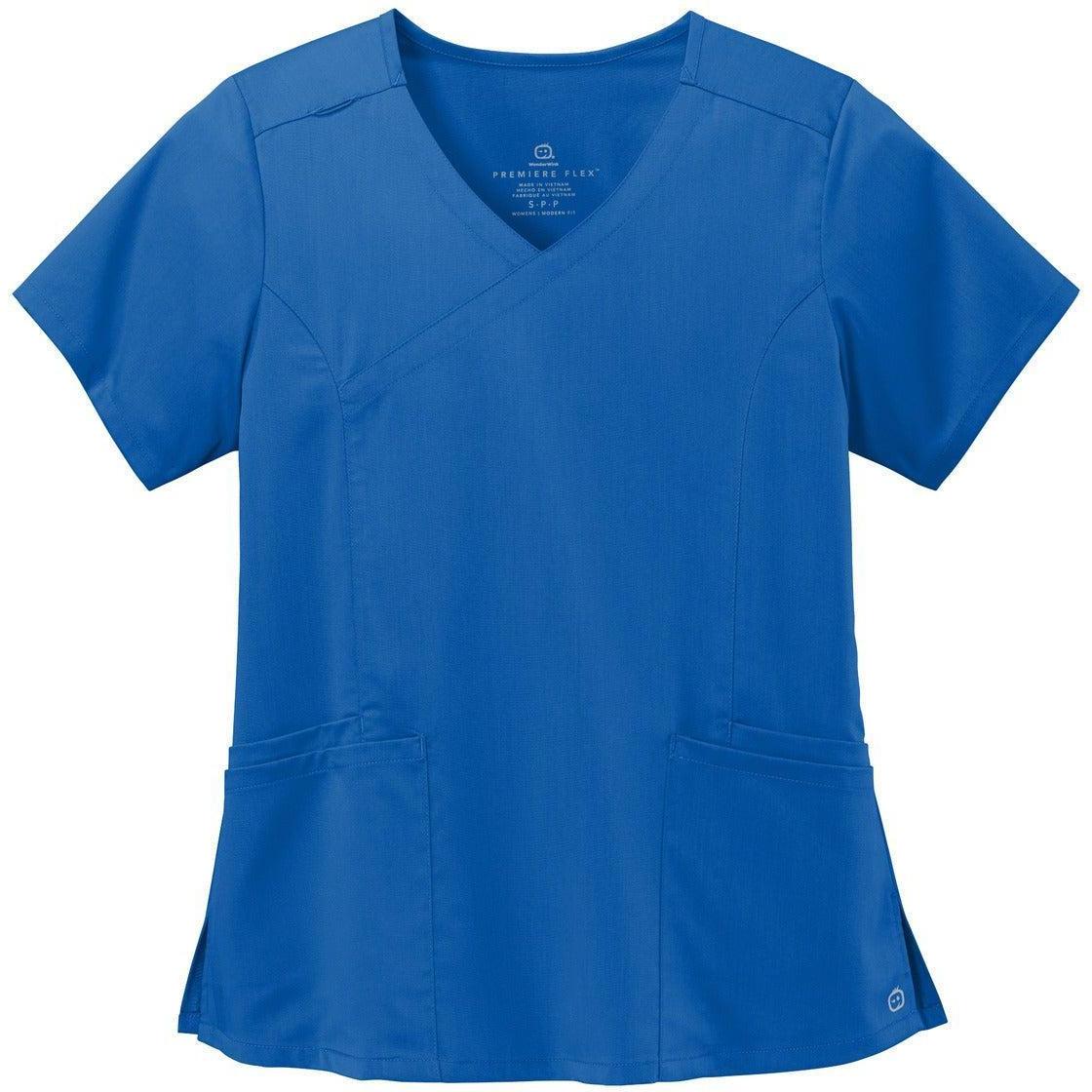 no-logo WonderWink Ladies Premiere Flex Mock Wrap Top