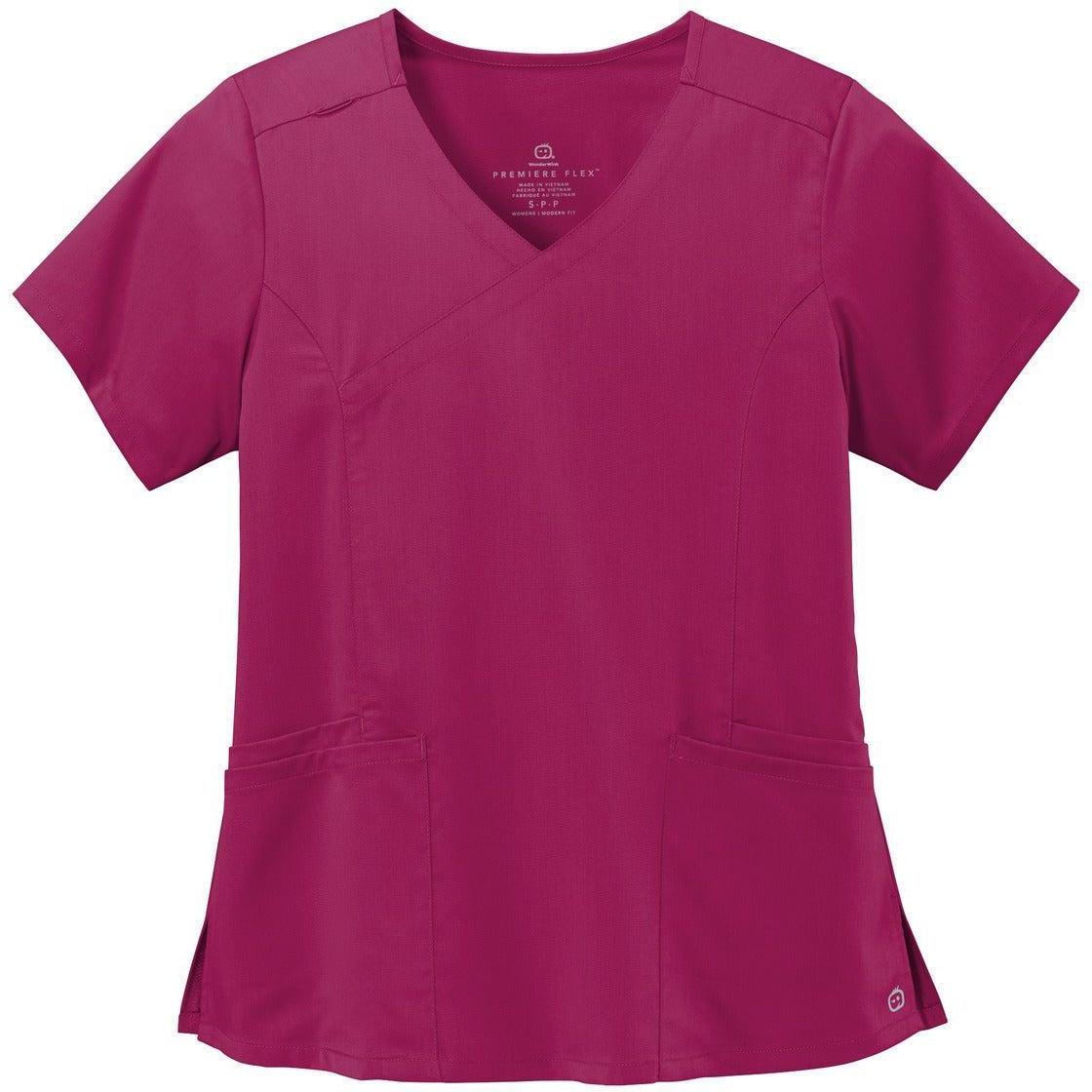 no-logo WonderWink Ladies Premiere Flex Mock Wrap Top