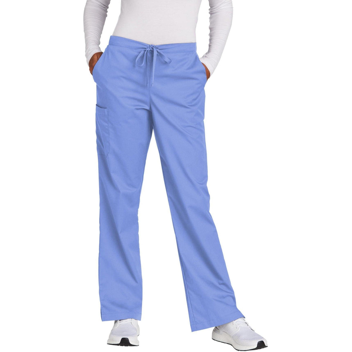 no-logo WonderWink Ladies WorkFlex Flare Leg Cargo Pant - SOLD BLANK-Regular-Wonderwink-Ceil Blue-2XL-Thread Logic