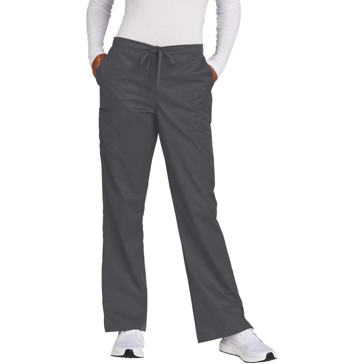 no-logo WonderWink Ladies WorkFlex Flare Leg Cargo Pant - SOLD BLANK-Regular-Wonderwink-Pewter-2XL-Thread Logic