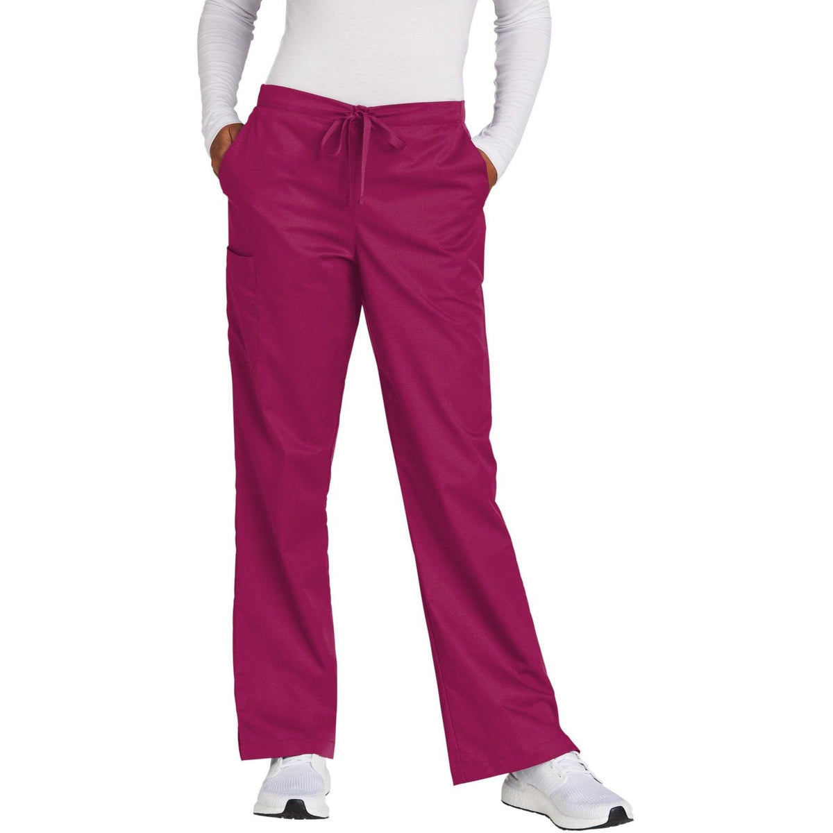 no-logo WonderWink Ladies WorkFlex Flare Leg Cargo Pant - SOLD BLANK-Regular-Wonderwink-Wine-2XL-Thread Logic