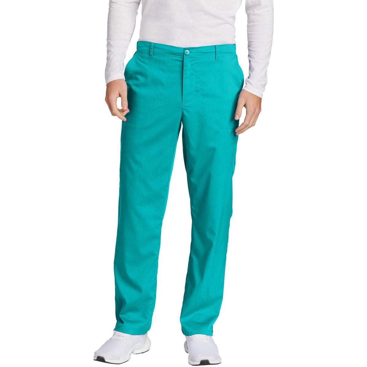 no-logo WonderWink Men's Premiere Flex Cargo Pant - SOLD BLANK-Regular-Wonderwink-Teal Blue-2XL-Thread Logic