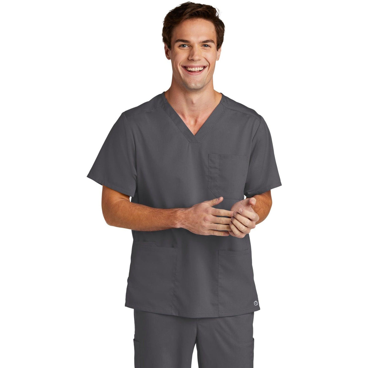 no-logo WonderWink Men's Premiere Flex V-Neck Top-Regular-Wonderwink-Thread Logic
