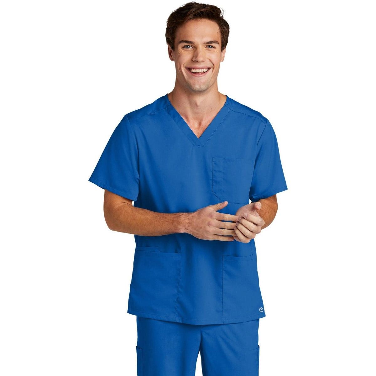 no-logo WonderWink Men's Premiere Flex V-Neck Top-Regular-Wonderwink-Thread Logic