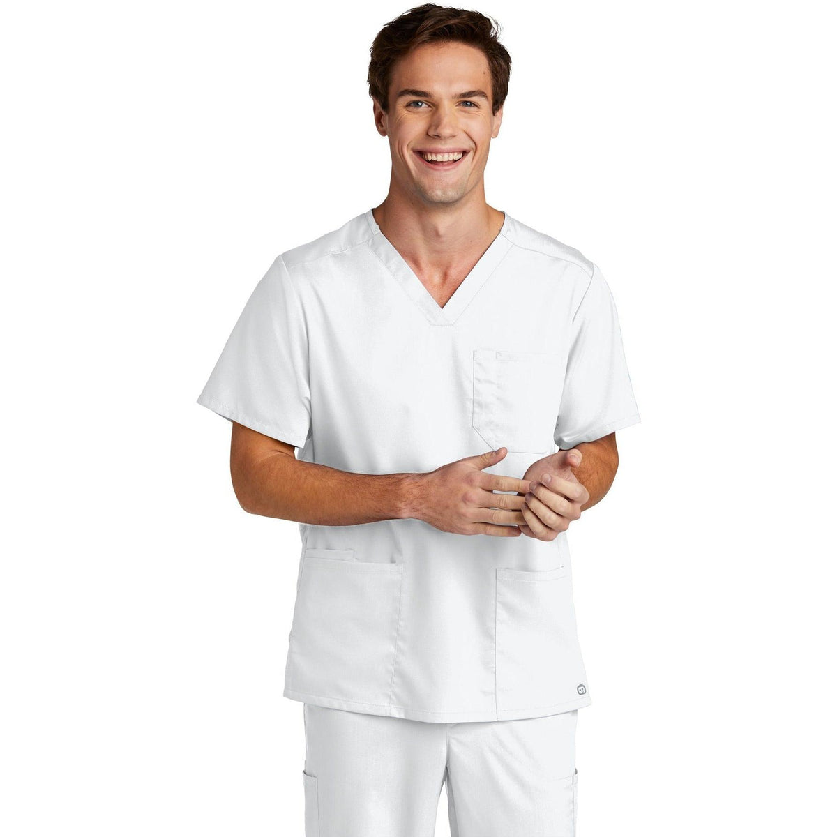 no-logo WonderWink Men's Premiere Flex V-Neck Top-Regular-Wonderwink-Thread Logic